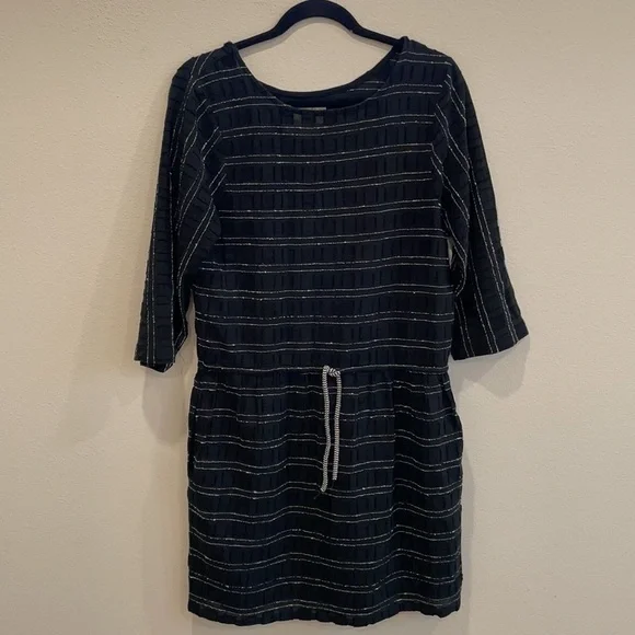 Ace & jig lake tie waist black zodiac stripe dress medium - Picture 4 of 10